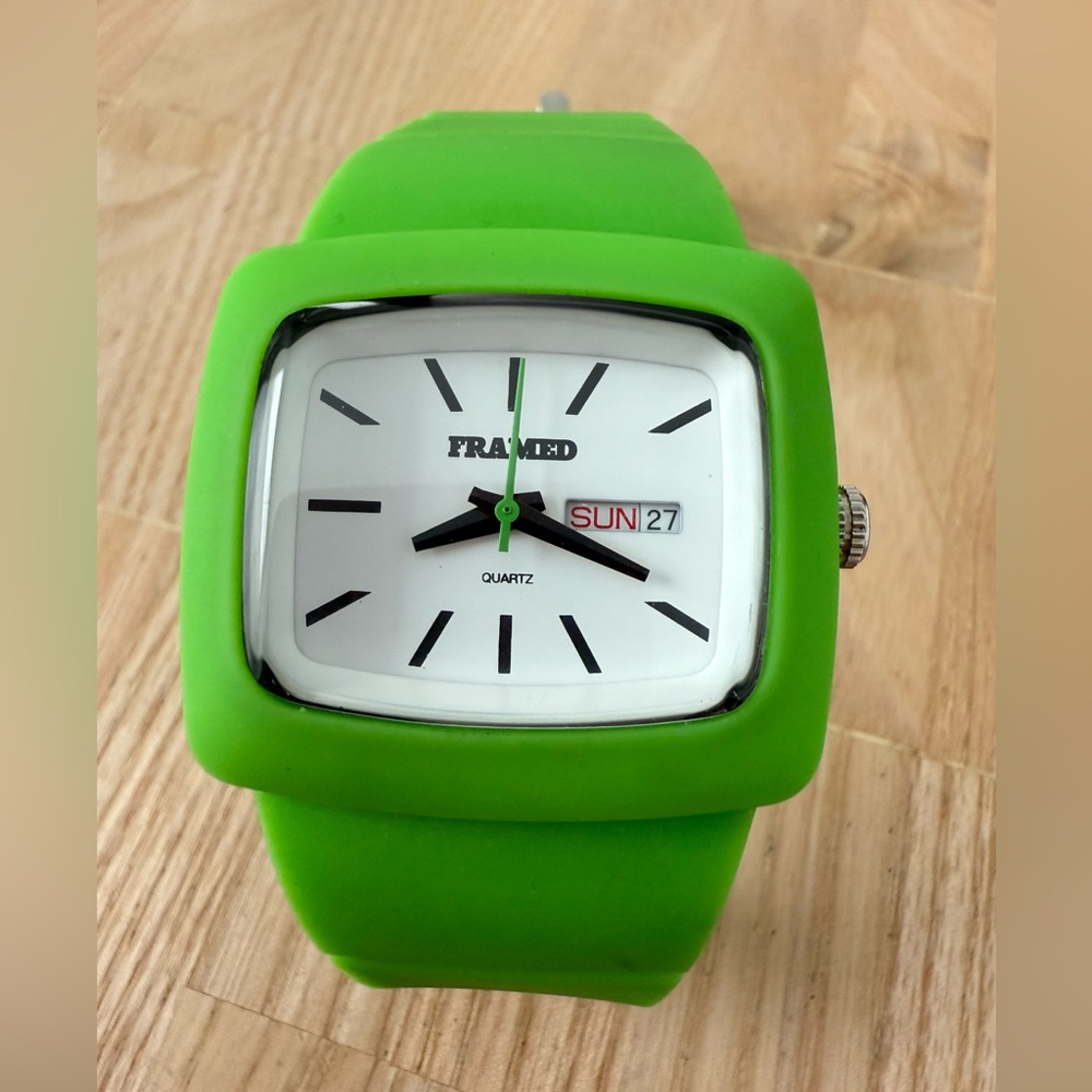 Framed Impact Rectangular Bright Green Silicone W… - image 2